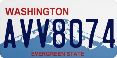 WA license plate AVV8074