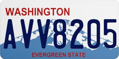 WA license plate AVV8205