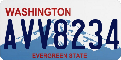 WA license plate AVV8234