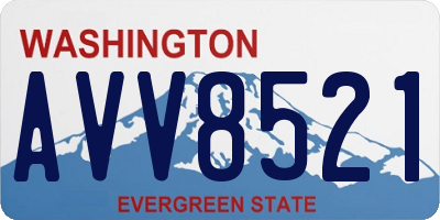 WA license plate AVV8521
