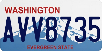 WA license plate AVV8735