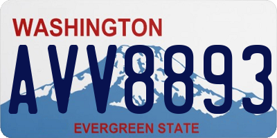 WA license plate AVV8893