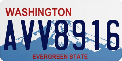 WA license plate AVV8916