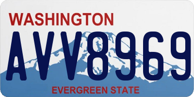 WA license plate AVV8969
