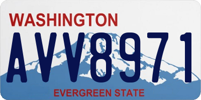 WA license plate AVV8971