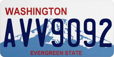 WA license plate AVV9092