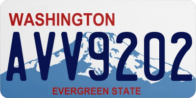 WA license plate AVV9202