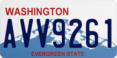 WA license plate AVV9261