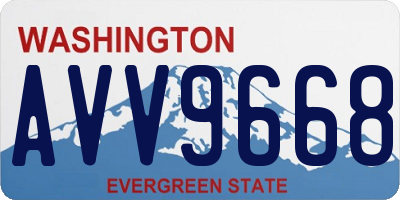 WA license plate AVV9668