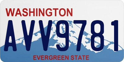 WA license plate AVV9781
