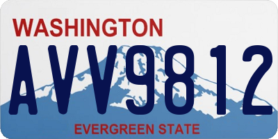WA license plate AVV9812