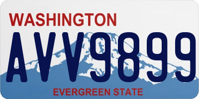 WA license plate AVV9899