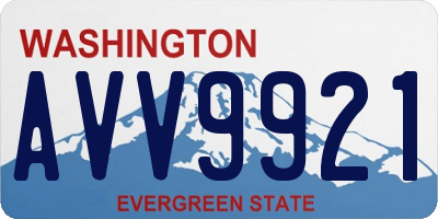 WA license plate AVV9921