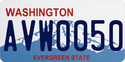 WA license plate AVW0050