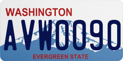 WA license plate AVW0090