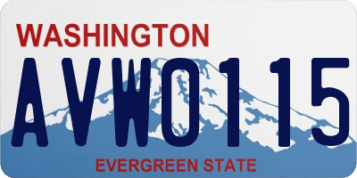 WA license plate AVW0115
