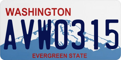 WA license plate AVW0315