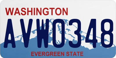 WA license plate AVW0348
