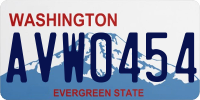 WA license plate AVW0454