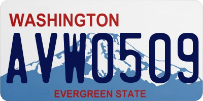 WA license plate AVW0509