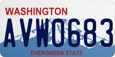 WA license plate AVW0683