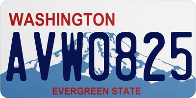 WA license plate AVW0825