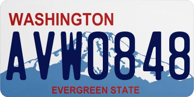 WA license plate AVW0848