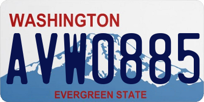 WA license plate AVW0885
