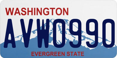 WA license plate AVW0990