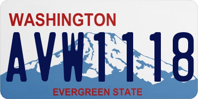 WA license plate AVW1118