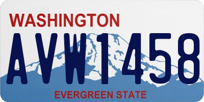 WA license plate AVW1458