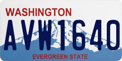 WA license plate AVW1640