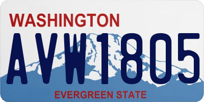 WA license plate AVW1805