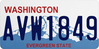 WA license plate AVW1849