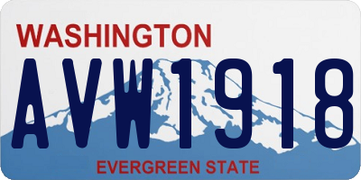 WA license plate AVW1918