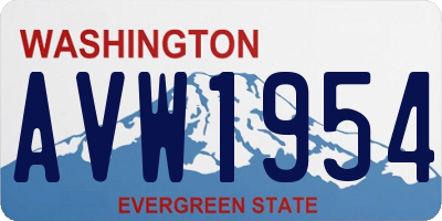WA license plate AVW1954