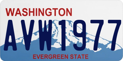 WA license plate AVW1977