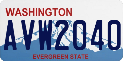 WA license plate AVW2040