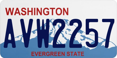 WA license plate AVW2257