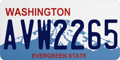 WA license plate AVW2265