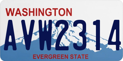 WA license plate AVW2314