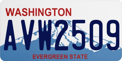 WA license plate AVW2509