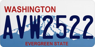 WA license plate AVW2522