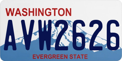 WA license plate AVW2626