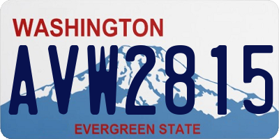 WA license plate AVW2815