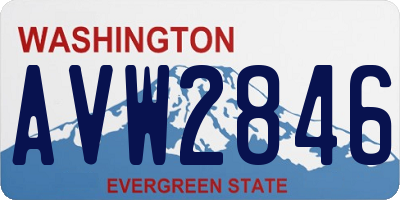 WA license plate AVW2846