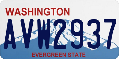 WA license plate AVW2937