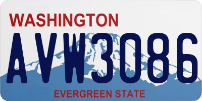 WA license plate AVW3086