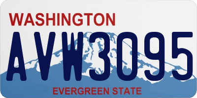 WA license plate AVW3095