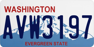 WA license plate AVW3197